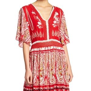 RAGA Flutter Sleeve Maxi Peasant Dress
